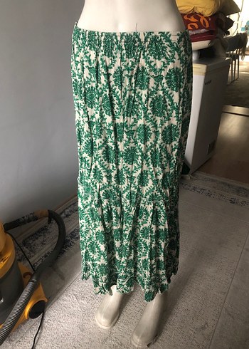 Diğer Yeşil Pilili Uzun Bohem Etek