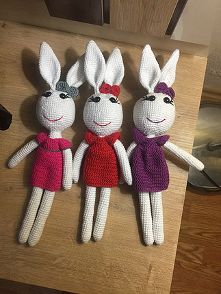 Her renk amigurumi tavşan bebekler