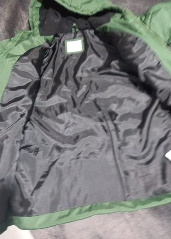 Koyu Yeşil Fermuarlı erkek çocuk Kışlık mont - Görsel 4