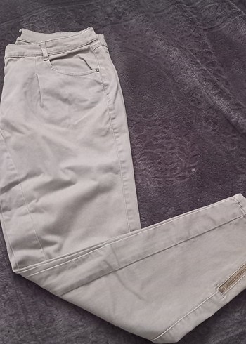 Bej Regular Fit Midi Kadın Kumaş Pantolon
