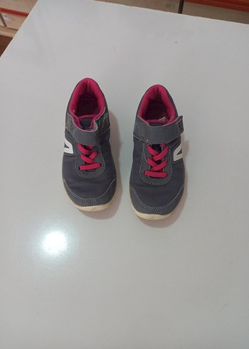 Kız Çocuk Gri Sneakers, Cırt Cırtlı