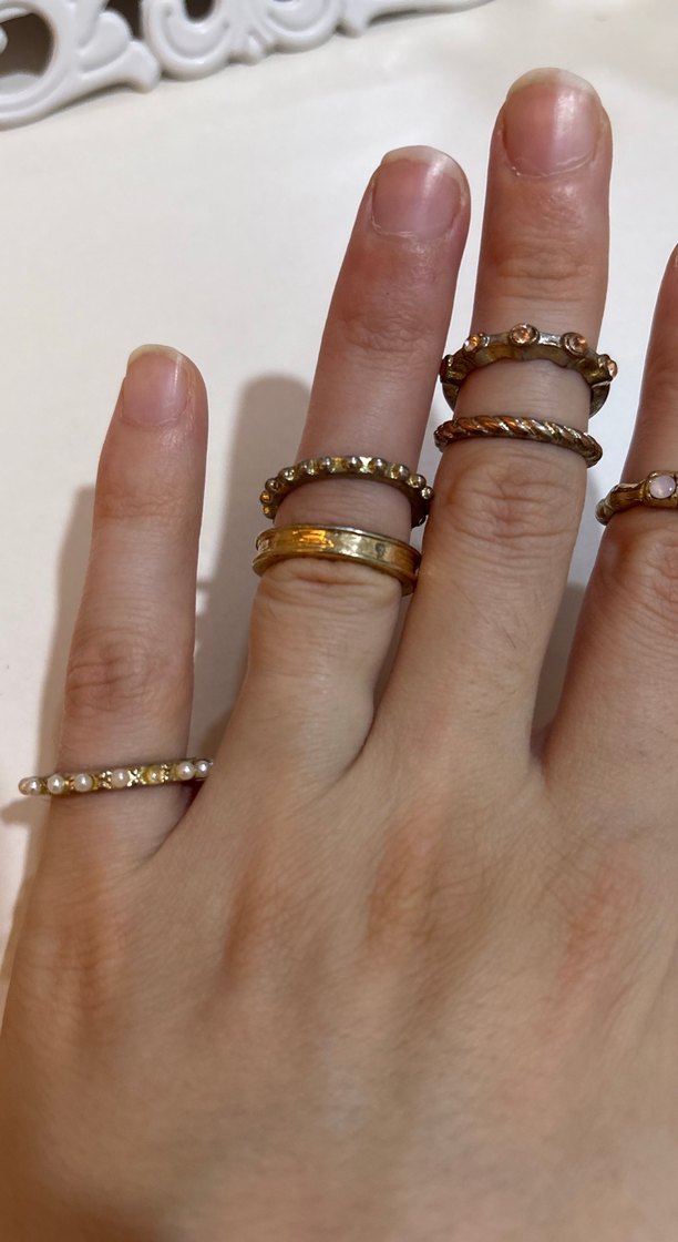 Eklem yüzükleri Kadın Altın Renkli Boncuklu Minimalist Yüzük - Görsel 2