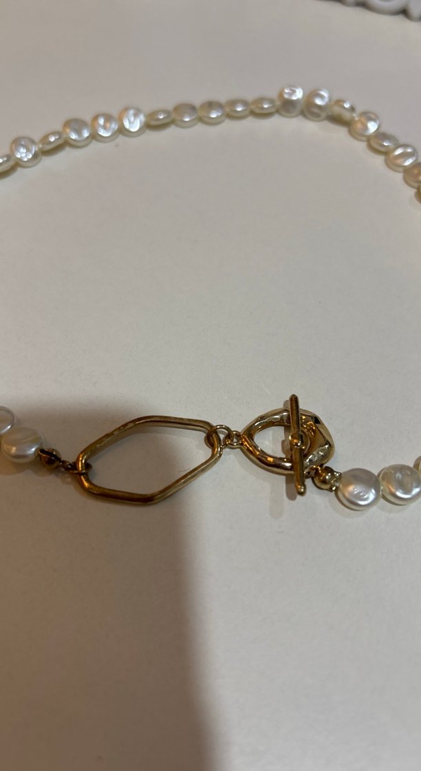 Beyaz Boncuklu Midi Kolye - Görsel 2