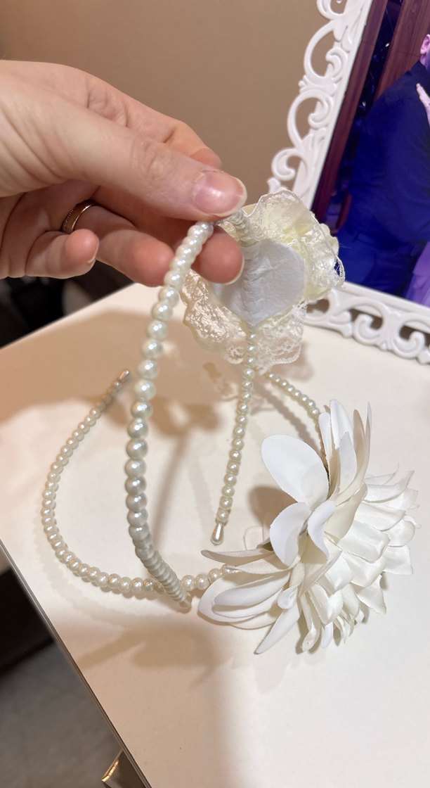 Dantel Detaylı Beyaz Bohem Saç Aksesuarı - Görsel 2