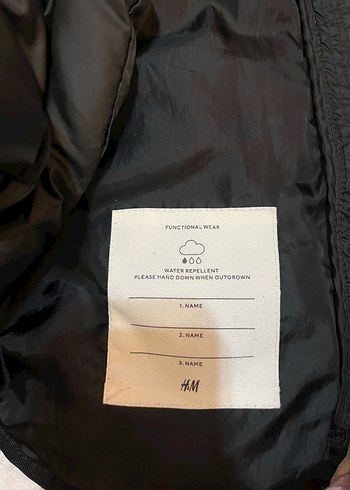 H&M Siyah çocuk Şişme Yelek, Yüksek Yakalı, Düğmeli
