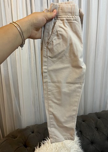 Bej Pamuklu Erkek Çocuk Rahat Pantolon