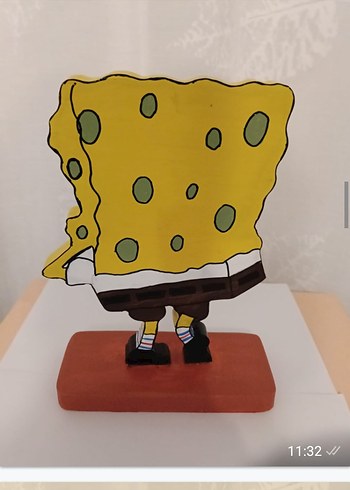 Sünger Bob Renkli Aksiyon Figürüahsap özel kesim - Görsel 2