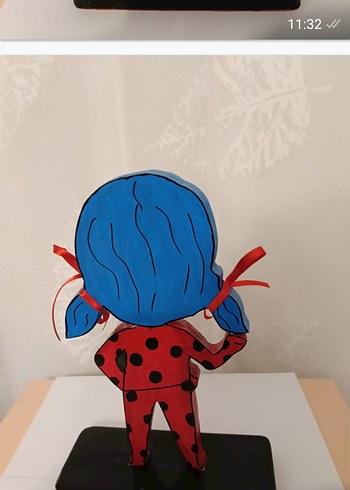 Kırmızı Maskeli Mavi Saç Figürü ahşap 25 cm boy Mdf özel kesim - Görsel 2