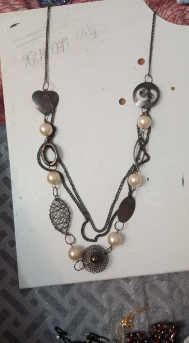 Uzun Bej Boncuklu Vintage Bohem Kolye - Görsel 3