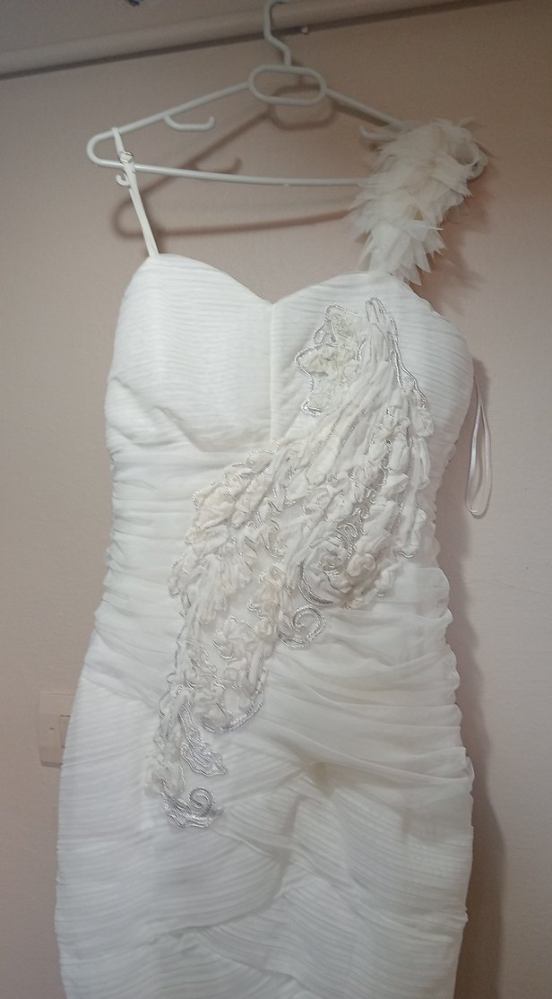 Uzun Beyaz Straplez Denizkızı Gelinlik - Görsel 3