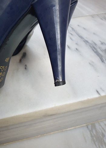 Parlak Lacivert Platform Topuklu Kadın Platform - Görsel 5