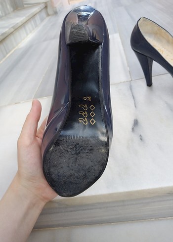 Parlak Lacivert Platform Topuklu Kadın Platform - Görsel 4