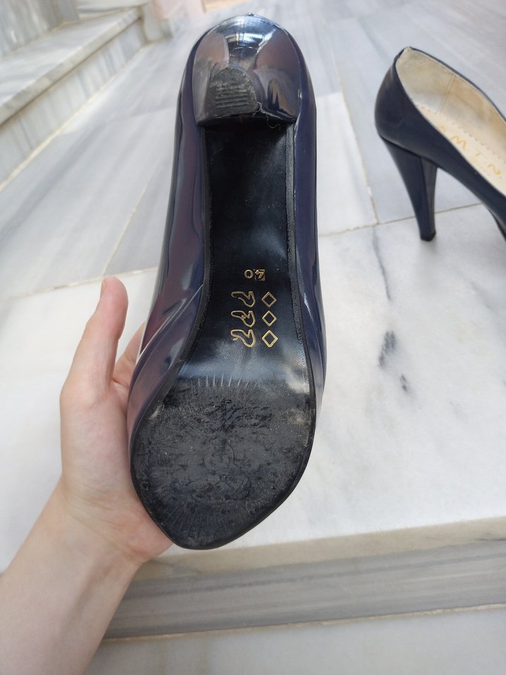 Parlak Lacivert Platform Topuklu Kadın Platform - Görsel 4