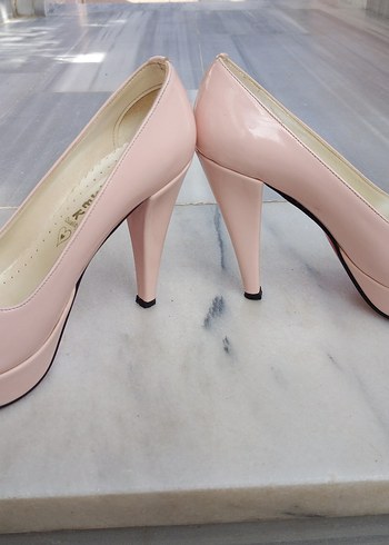 Pembe Rugan Kadın Stiletto Topuklu Ayakkabı - Görsel 3