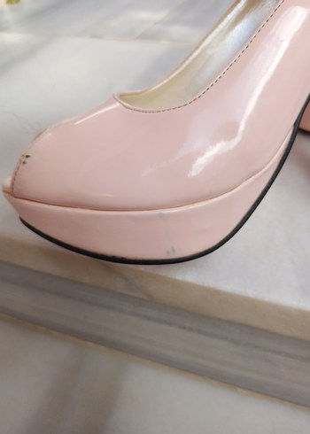 Pembe Rugan Kadın Stiletto Topuklu Ayakkabı - Görsel 7