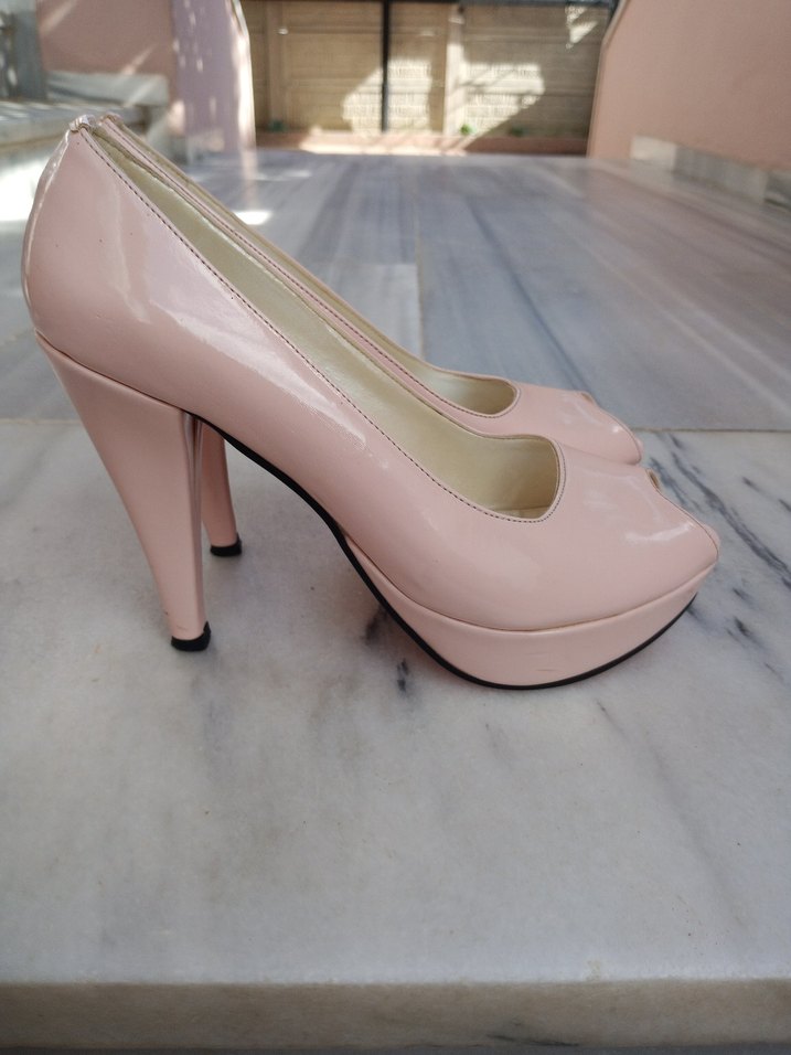 Pembe Rugan Kadın Stiletto Topuklu Ayakkabı - Görsel 2