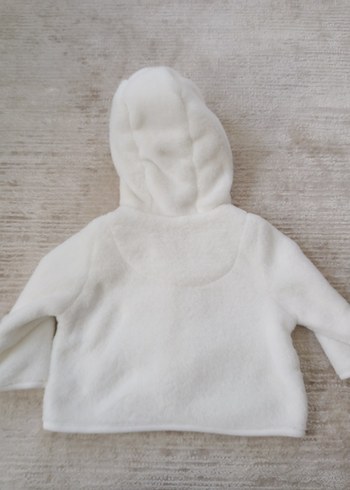 Kapüşonlu Polarlı Beyaz Çocuk Mont - Görsel 6