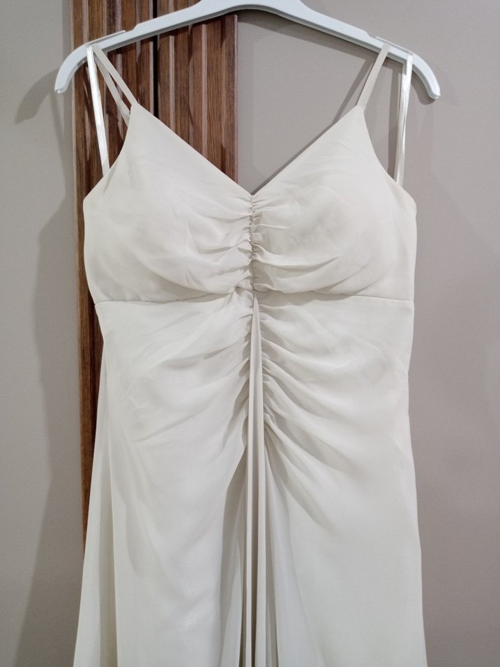 Beyaz Askılı Abiye Elbise - Görsel 2