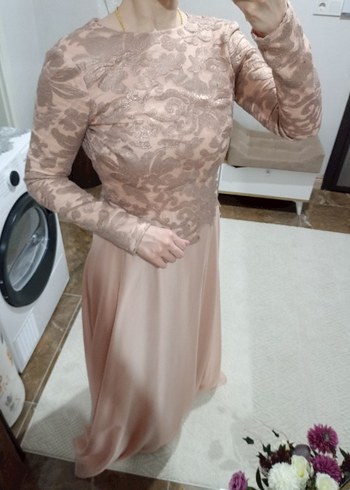 İpek Şifon Tesettür Abiye - Görsel 6