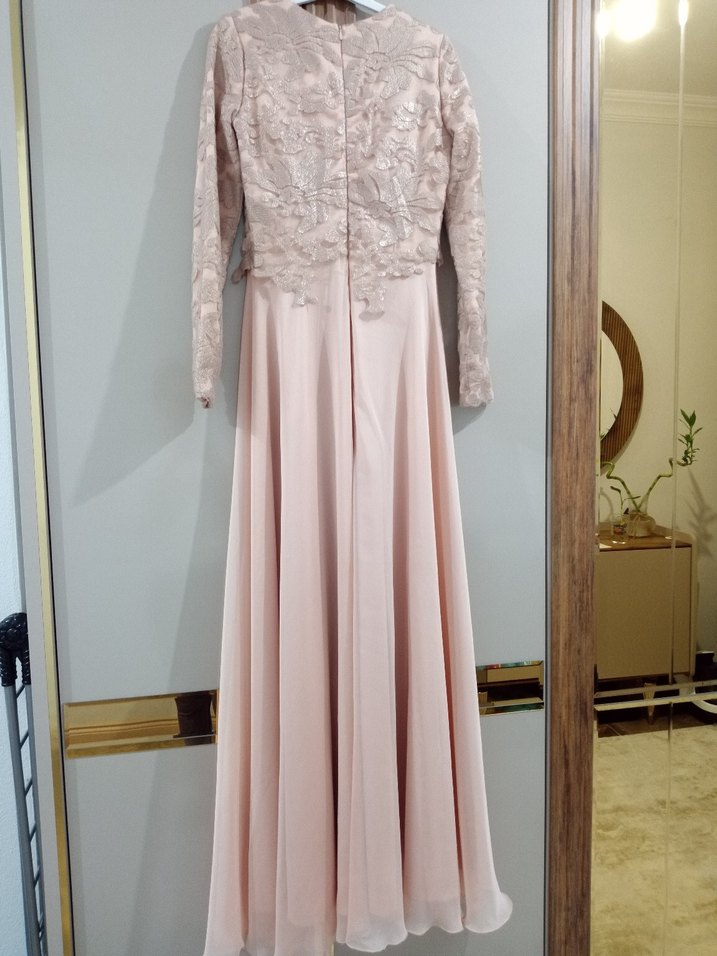 İpek Şifon Tesettür Abiye - Görsel 4