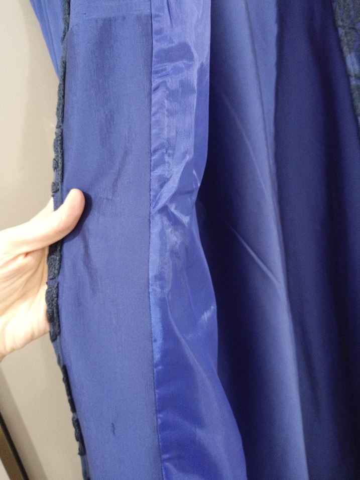 Lacivert Tafta Saten Kaftan - Görsel 5