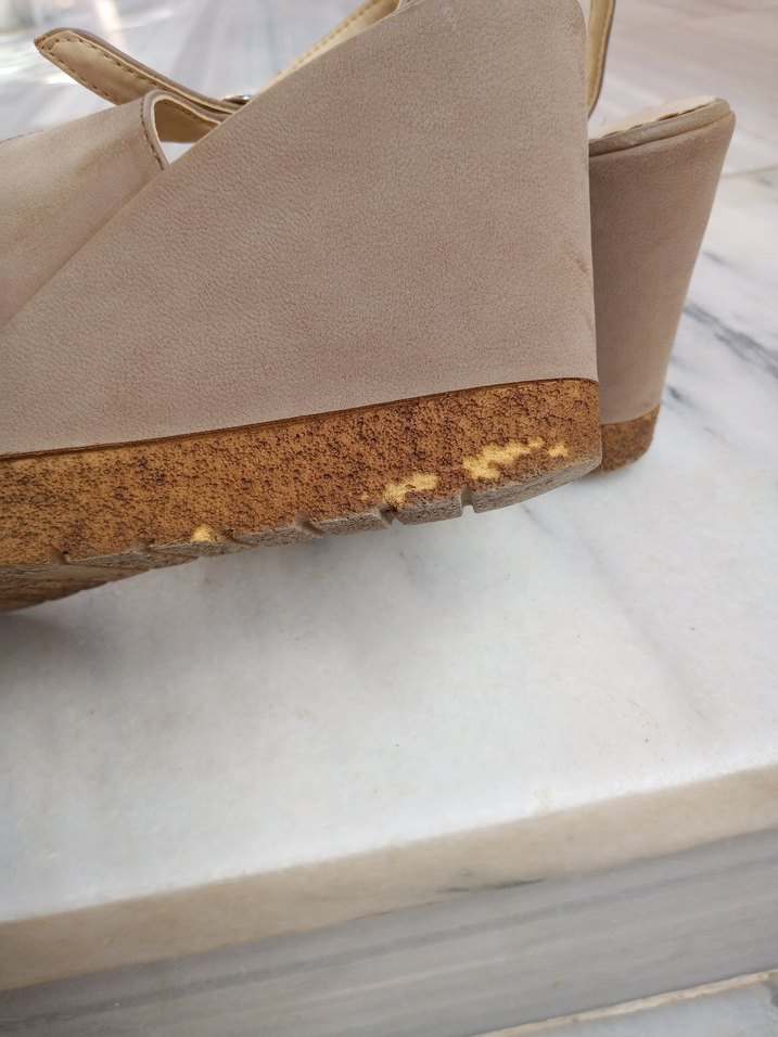 Vizon Deri Dolgu Topuklu Kadın Sandalet - Görsel 4