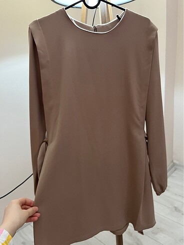 s Beden camel Renk Albarosaa tunik ve pantolon takım