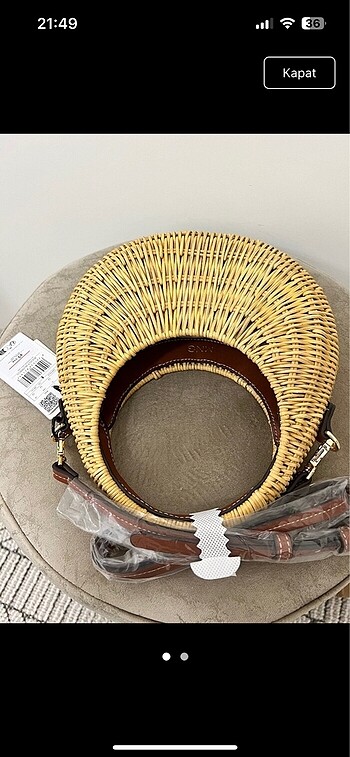 Beden camel Renk Mango rattan çanta