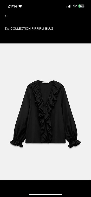Zara fırfırlı bluz