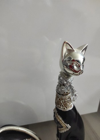 Beden siyah Renk Siyah Dekoratif Kedi Biblo