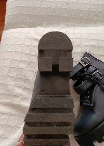 36 Beden siyah Renk Kemerli Siyah Deri Platform Topuklu Goth Kadın Bot