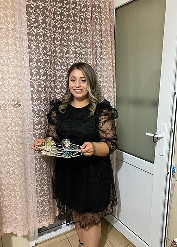 42 Beden siyah Renk Abiye elbise
