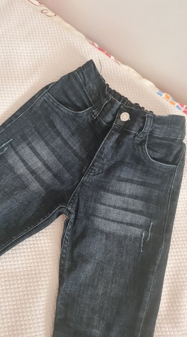 Kemer Detaylı Gri Erkek Çocuk Denim Pantolon - Görsel 2