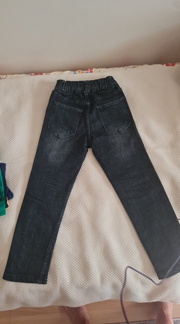 Kemer Detaylı Gri Erkek Çocuk Denim Pantolon - Görsel 4