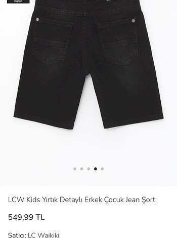 LCW Erkek Çocuk Siyah Yırtık Jean Şort - Görsel 2