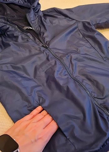 Erkek cocuk Lacivert Kapüşonlu Rüzgarlık Mont içi fileli - Görsel 2