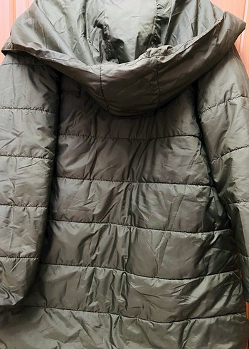 Düğmeli, Midi Boy Haki Kadın Kışlık Mont - Görsel 3