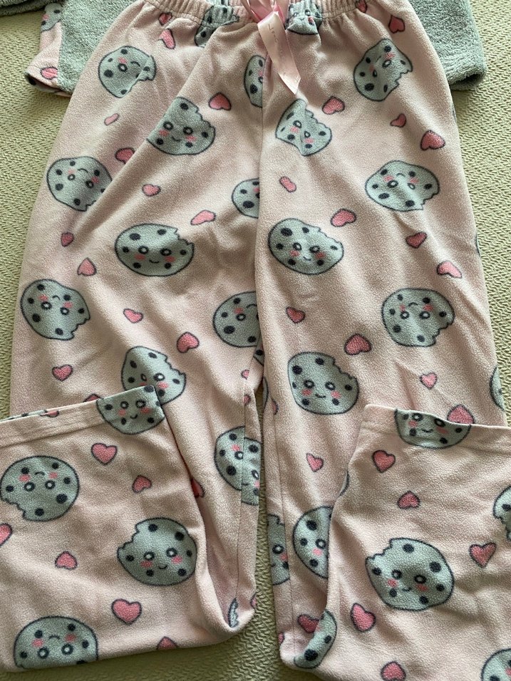 Gri Pembe Baskılı Polar Pijama Takımı - Görsel 2
