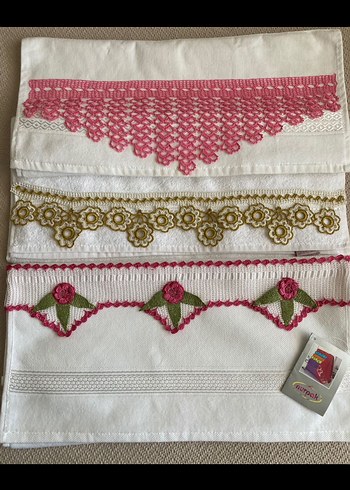 Nakışlı Pembe Havlu Seti fiesta ve nurpak marka - Görsel 2