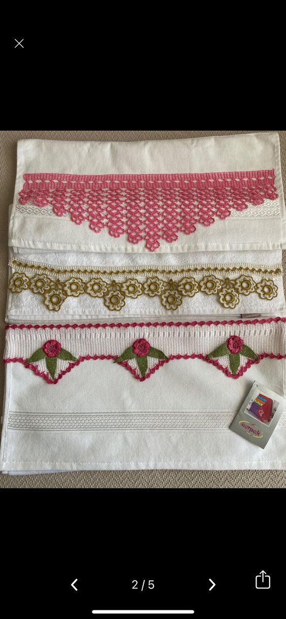 Nakışlı Pembe Havlu Seti fiesta ve nurpak marka - Görsel 2