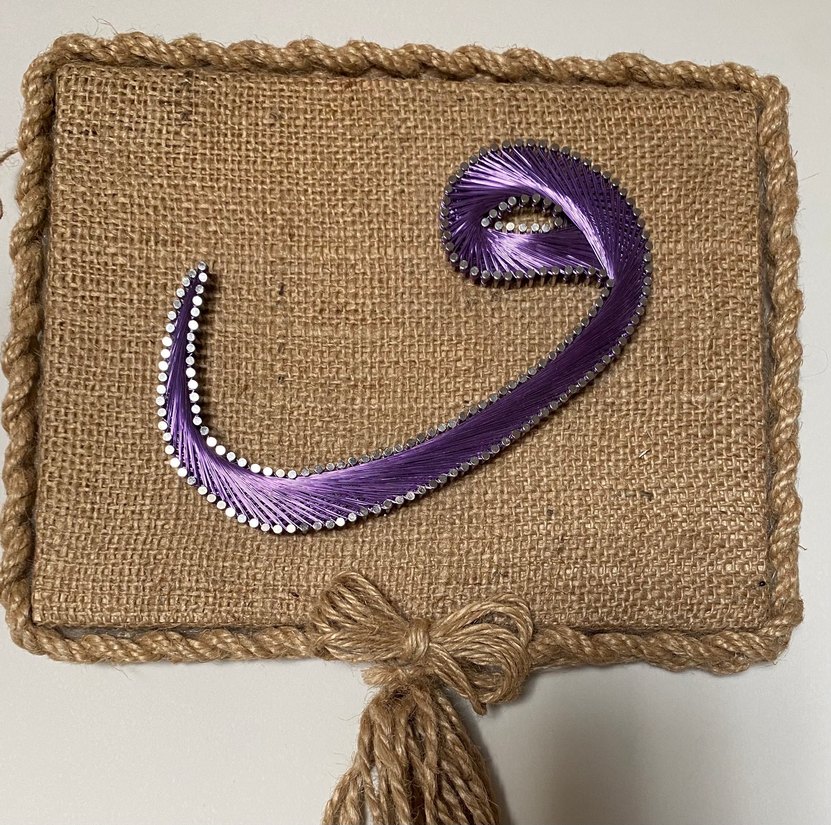 Mor Parlak İp Sanatı Tablosu - Görsel 3