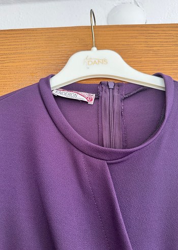 Mor Drapeli Uzun Kollu Kadın Elbise - Görsel 5