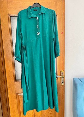 Nakışlı Turkuaz Uzun Kollu Tunik - Görsel 5