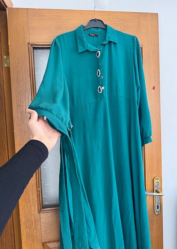 Nakışlı Turkuaz Uzun Kollu Tunik - Görsel 2