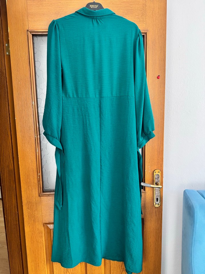 Nakışlı Turkuaz Uzun Kollu Tunik - Görsel 4