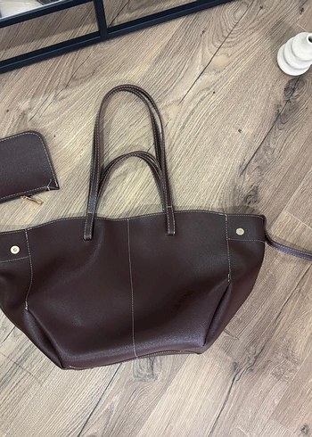 Kahverengi Deri Kadın Omuz Çantası - Görsel 2