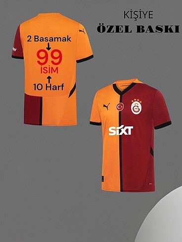 Kişiye özel baskılı Galatasaray futbol forması