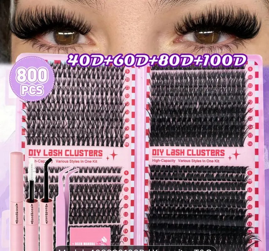 Pembe Takma Kirpik Seti ve Uygulayıcı - Görsel 2