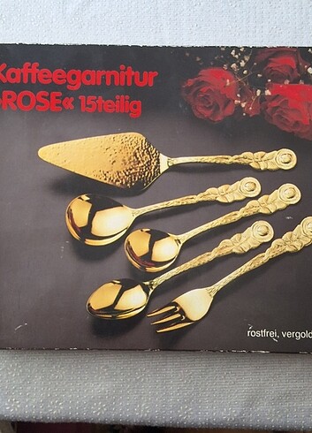 Alman malı.Altın kaplama kahve&pasta seti.Kaffergarnitur /ROSE/l