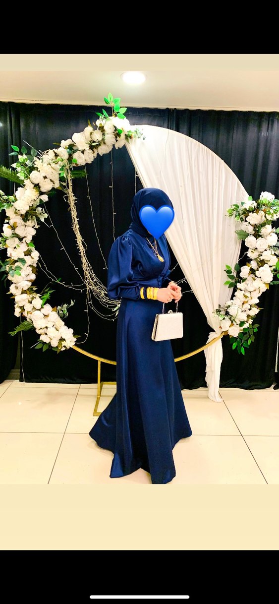 Uzun Kol Drapeli Lacivert Kadın Elbise - Görsel 2